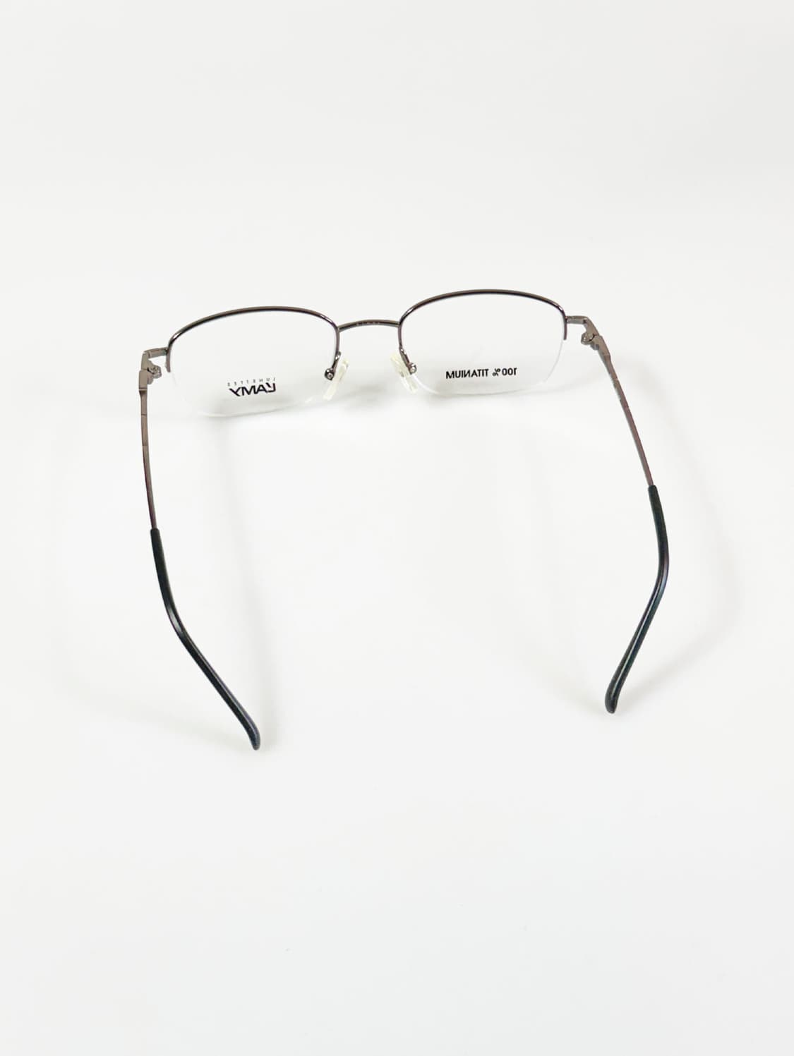 LAMY 실버 티타늄 반무테 스퀘어 프레임 빈티지 안경 상품이미지5