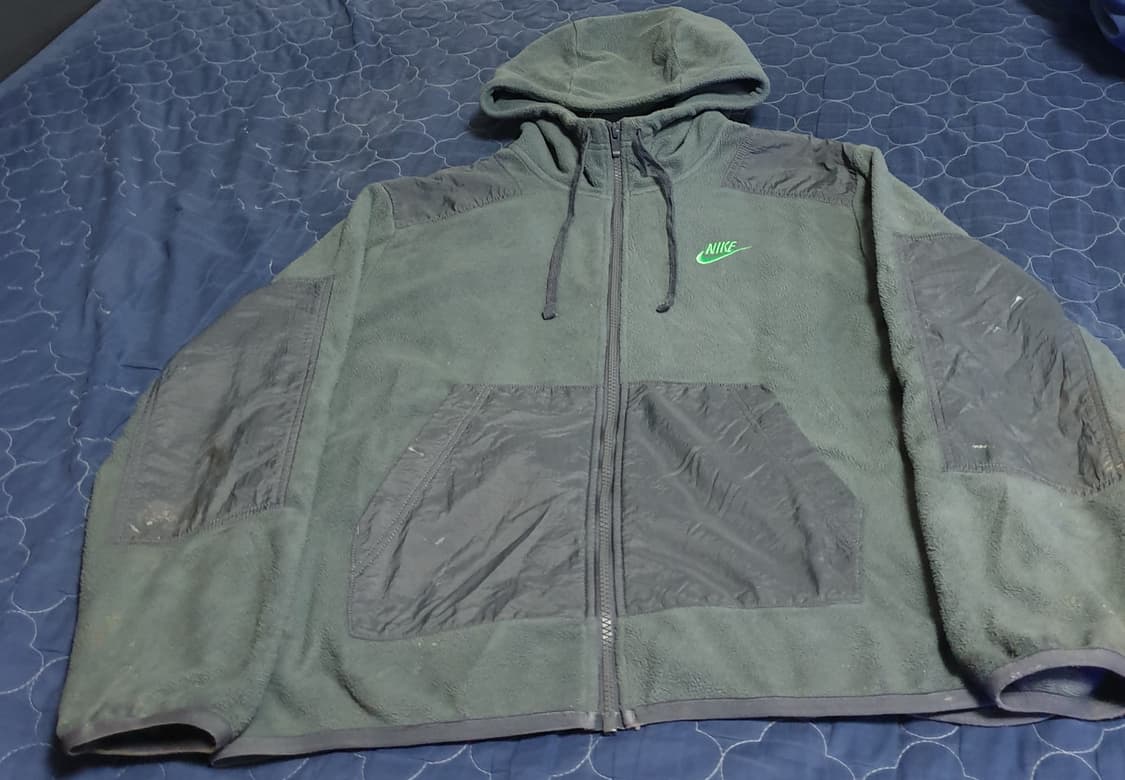 나이키 에센셜 플리스 풀집 후디 자켓 카키 (M) 상품이미지1
