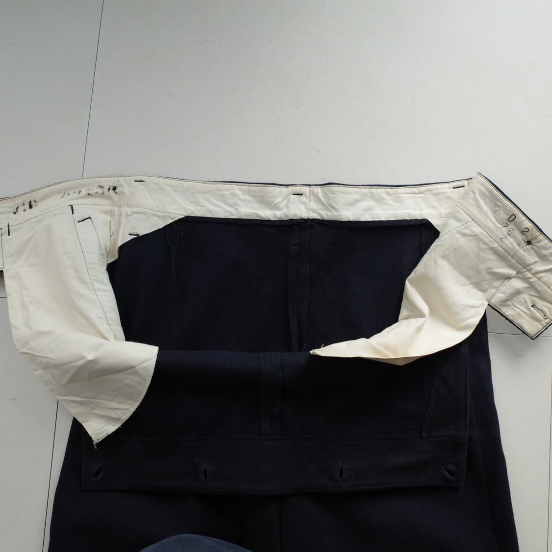 60s 오리지널 프랑스 해군 세일러 울 팬츠 33 프렌치 네이비 상품이미지3