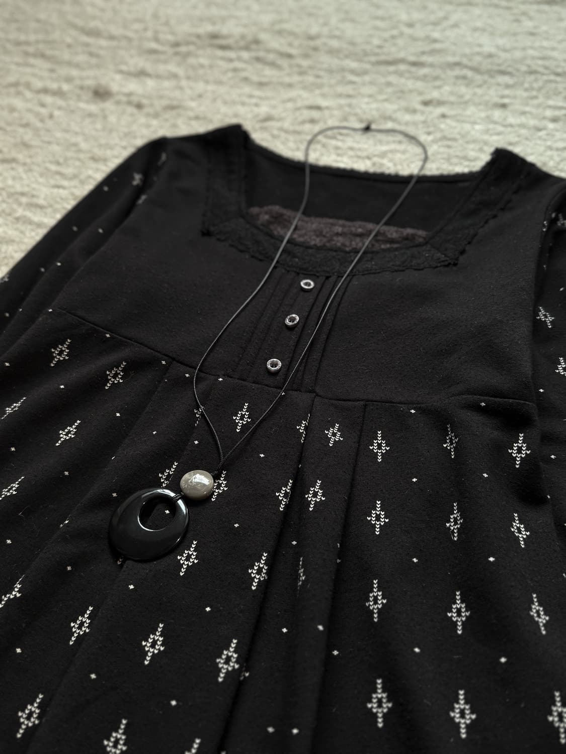 Ethnic Square Neck Pleated Blouse 0251 상품이미지4