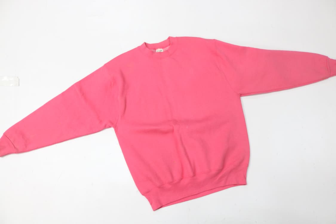 먼싱웨어 90s 빈티지 USA제 핫핑크 스웨트셔츠 (M) 상품이미지3