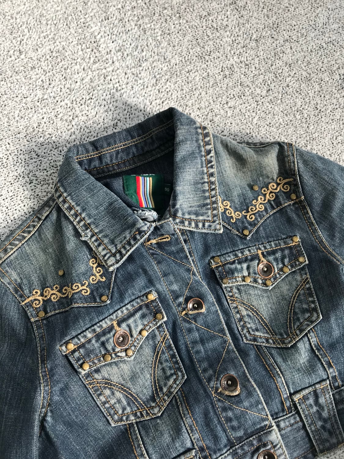 웨스턴 크롭 데님 자켓 상품이미지6