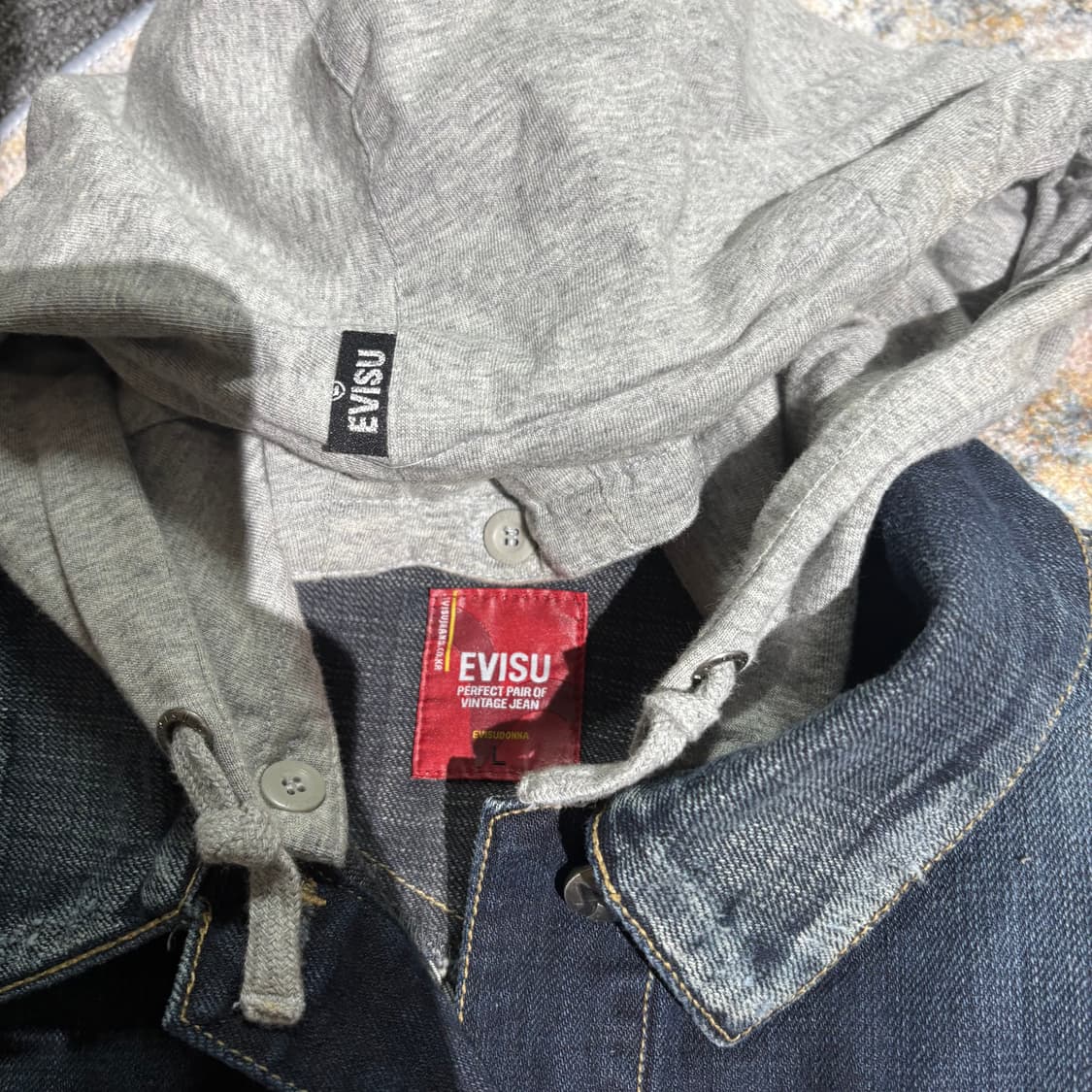 에비수 백로고 빈티지 데님 자켓 상품이미지10