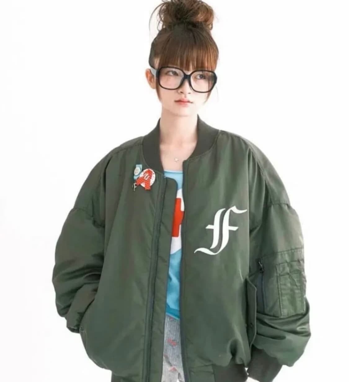 샵페어리 봄버 카키 상품이미지1