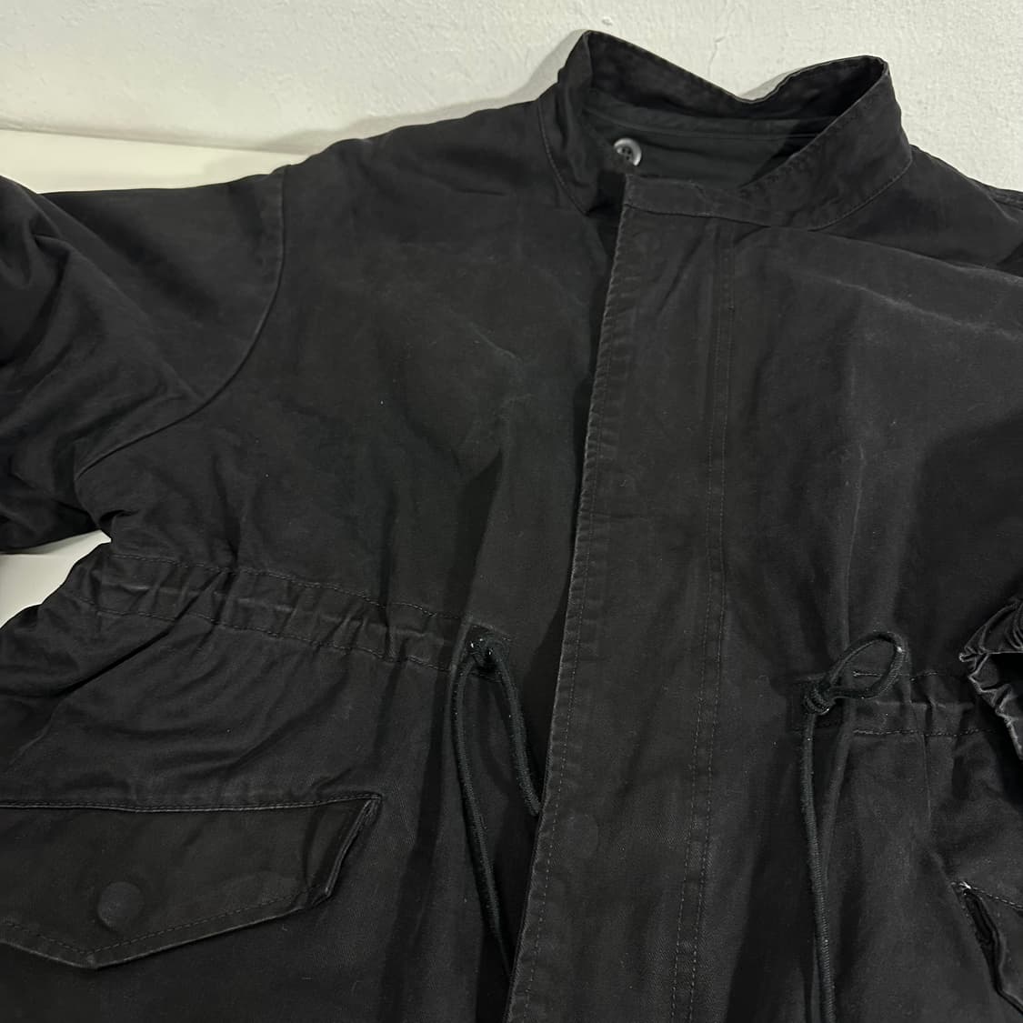 XL 라퍼지스토어 블랙 오버핏 3M내피 퍼리스트링 야상점퍼 상품이미지3