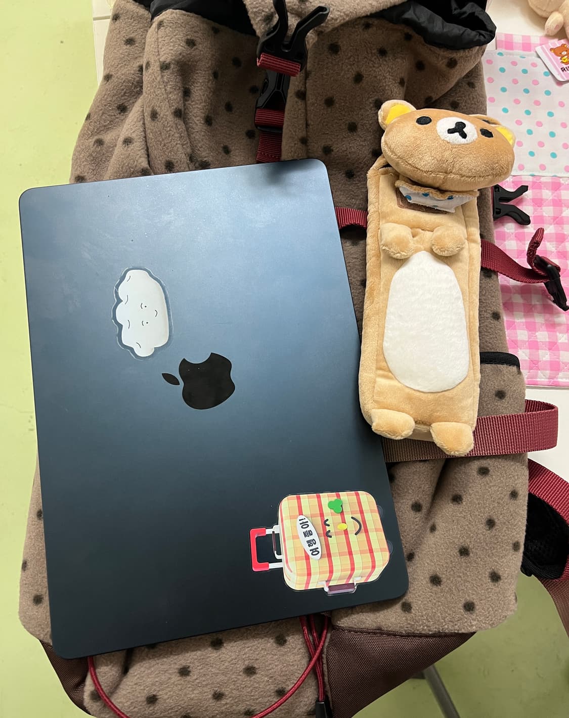 후리스 브라운 도트 리락쿠마깔 백팩 🧸 상품이미지4