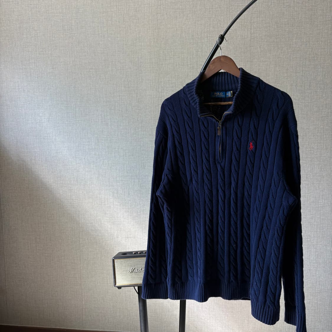 폴로 랄프로렌 꽈배기 하프집업 니트 XL 상품이미지5