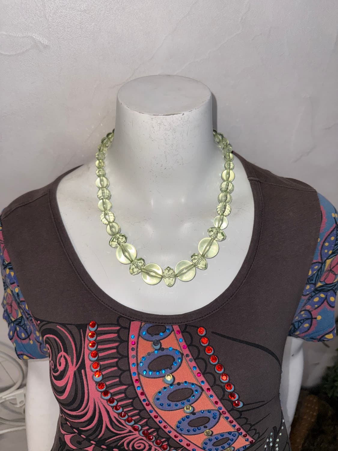 Green crystal beads necklace  상품이미지3