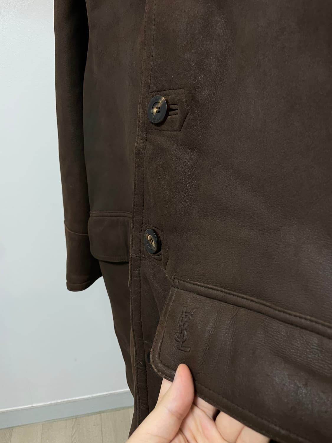 (100) 입생로랑 램스킨 시어링 싱글 무스탕 자켓 상품이미지3