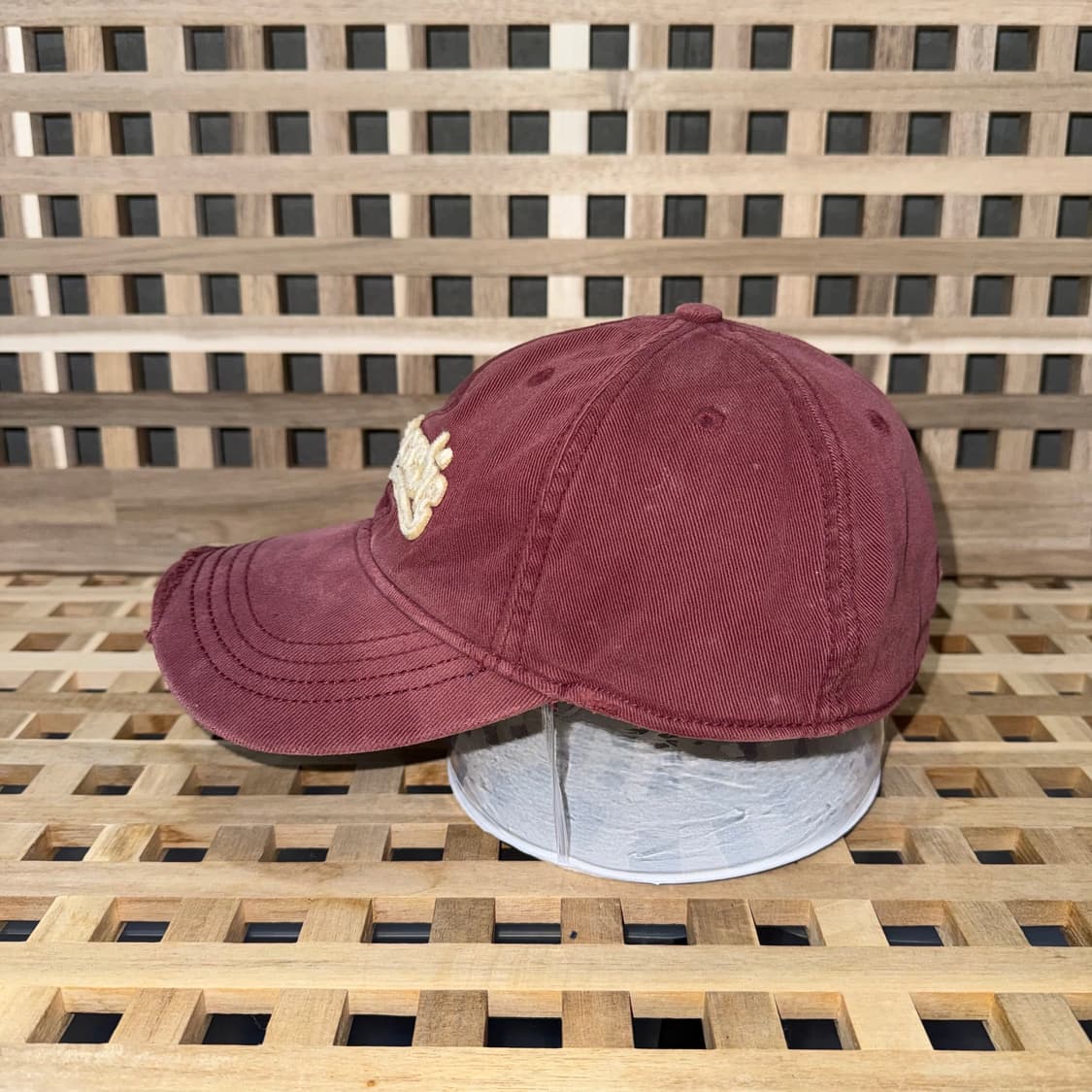 아베크롬비 버건디 워시드 데미지 캡 상품이미지2