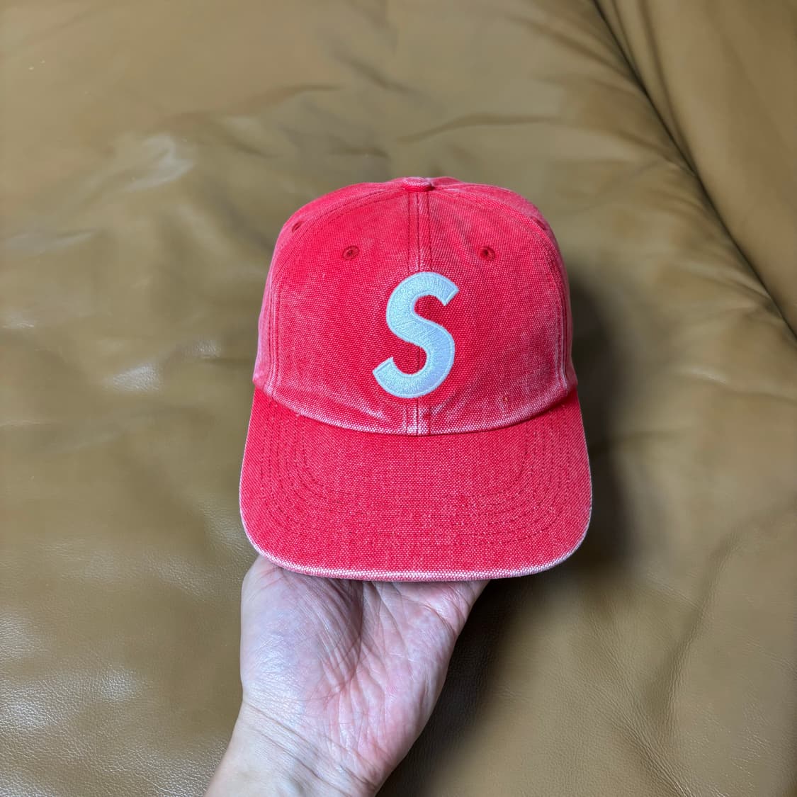 Supreme 슈프림 피그먼트 캔버스 레드 S로고 6패널 볼캡 모자 상품이미지2