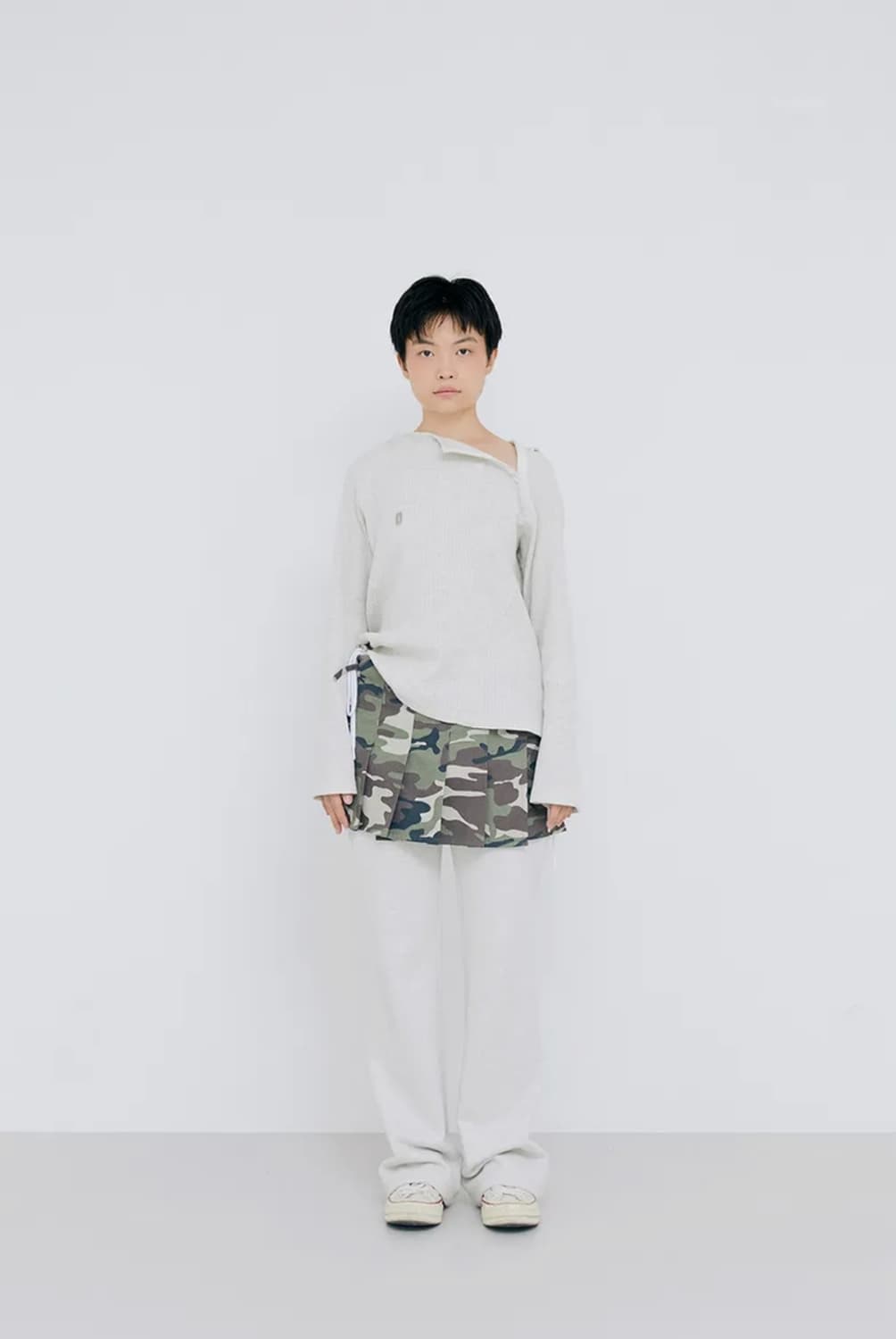 할로미늄 마이크로 플리츠 랩 스커트 / 카모플라주 상품이미지1