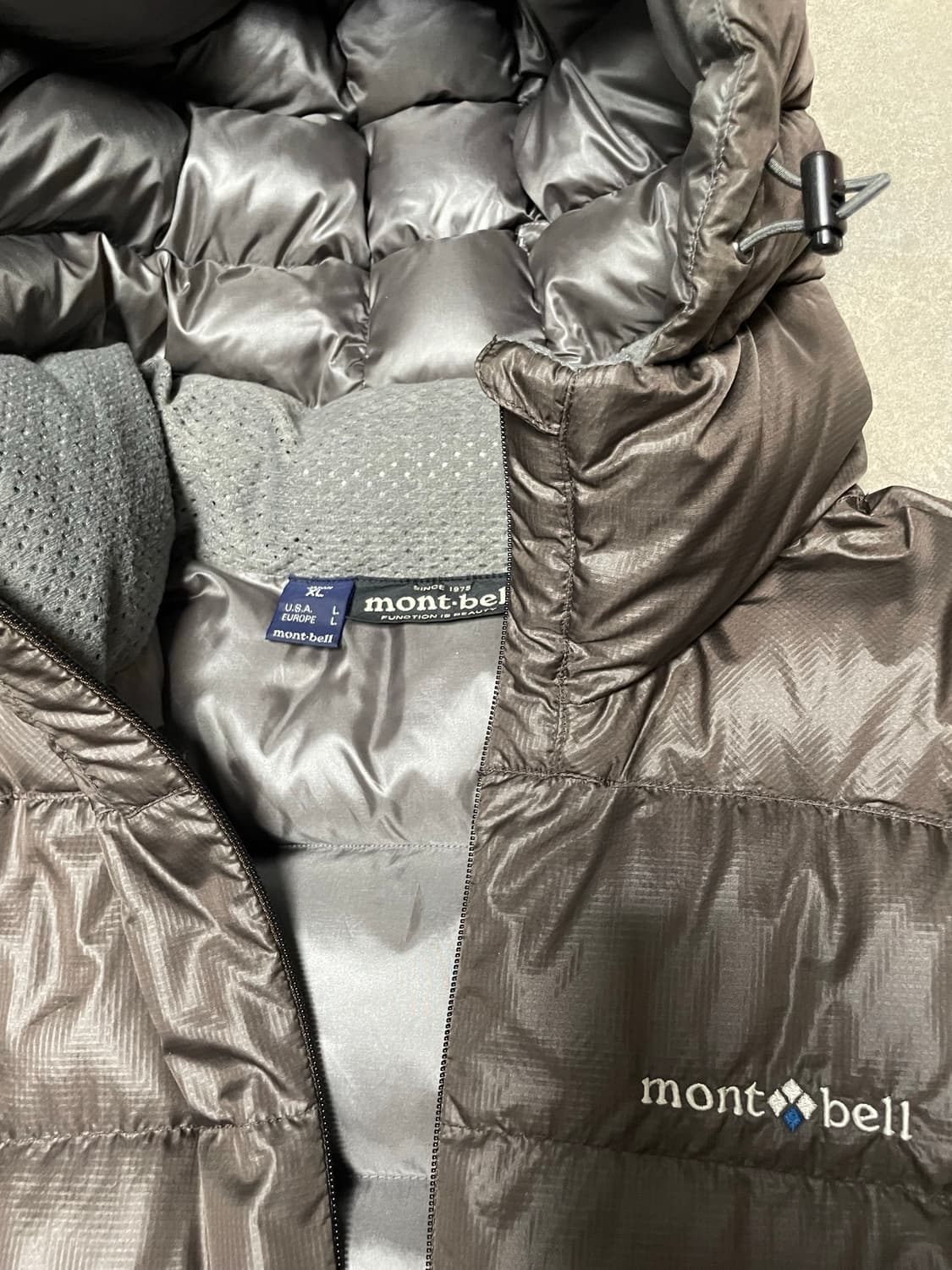 빈티지 몽벨 라이트 알파인 구스 다운 패딩 자켓 초코 브라운 모카 무스 상품이미지4