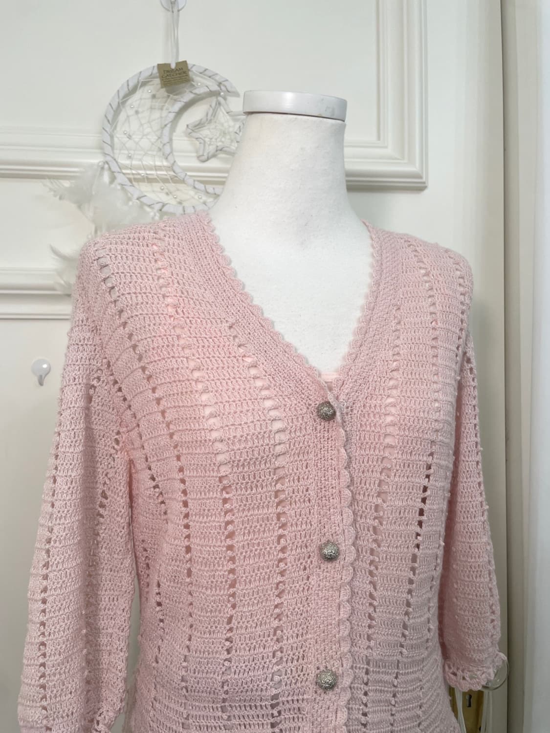 pink crochet spring cardigan&basic sheer 상품이미지6