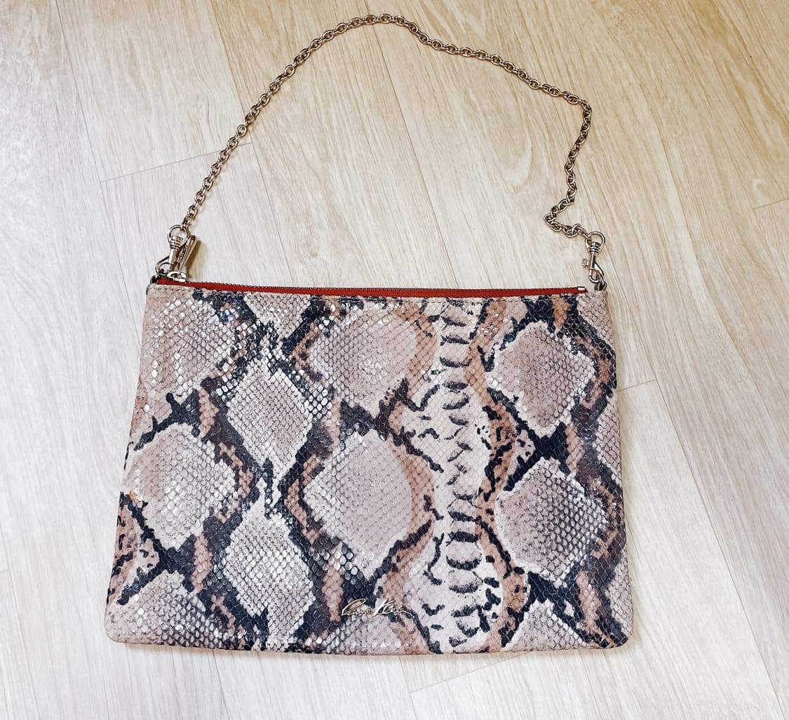 Anne Klein 앤클라인 파이톤 뱀피 클러치 체인 포함 상품이미지1