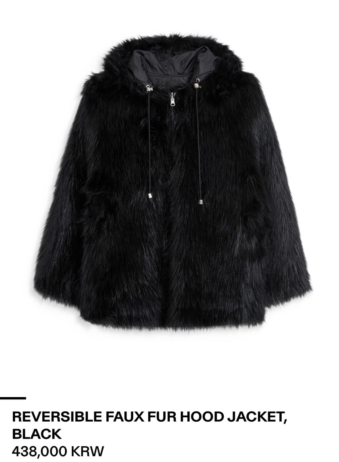 Open yy REVERSIBLE FAUX FUR HOOD JACKET  상품이미지2