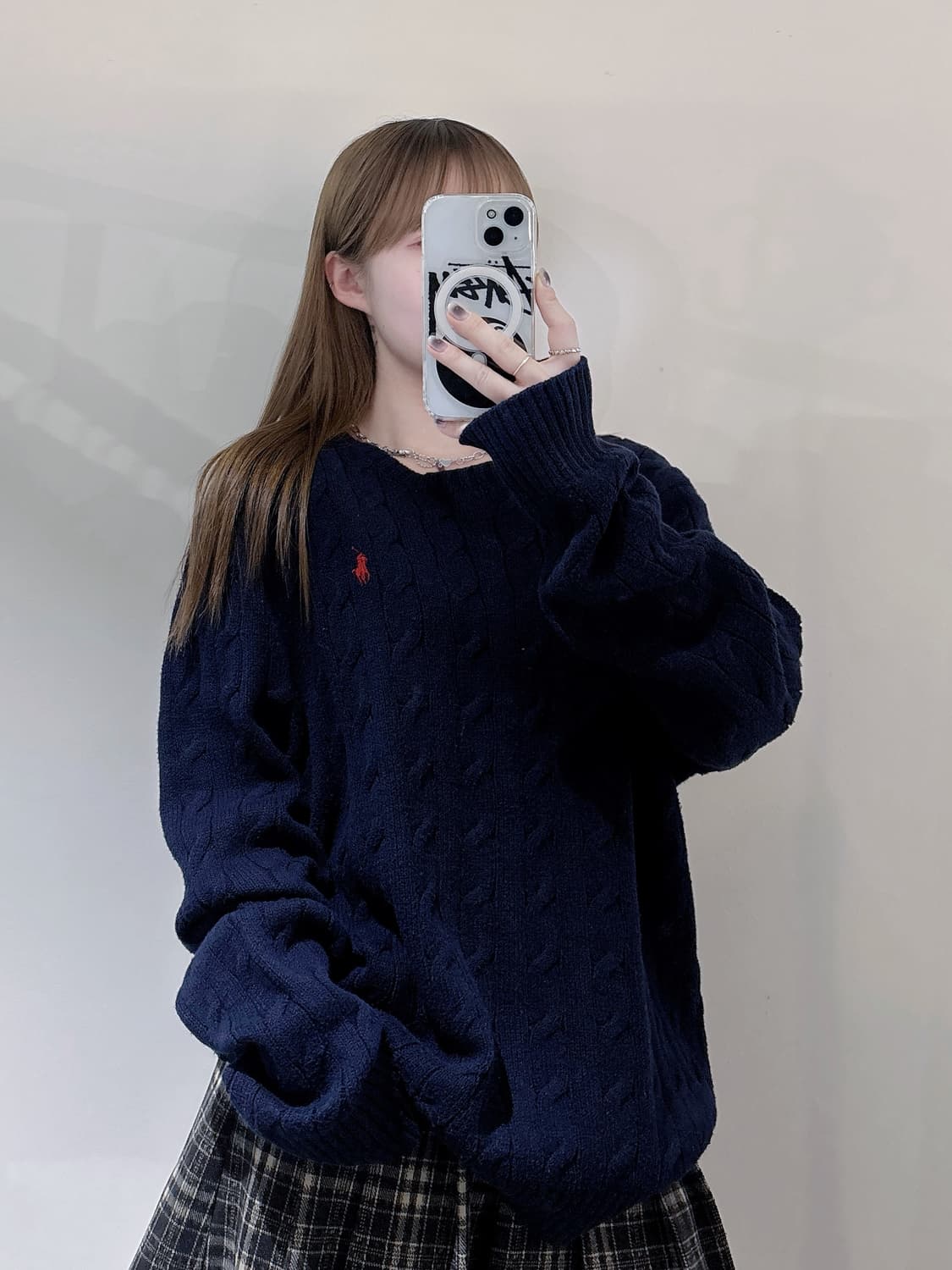폴로 랄프로렌 네이비 포니 케이블 니트 상품이미지1
