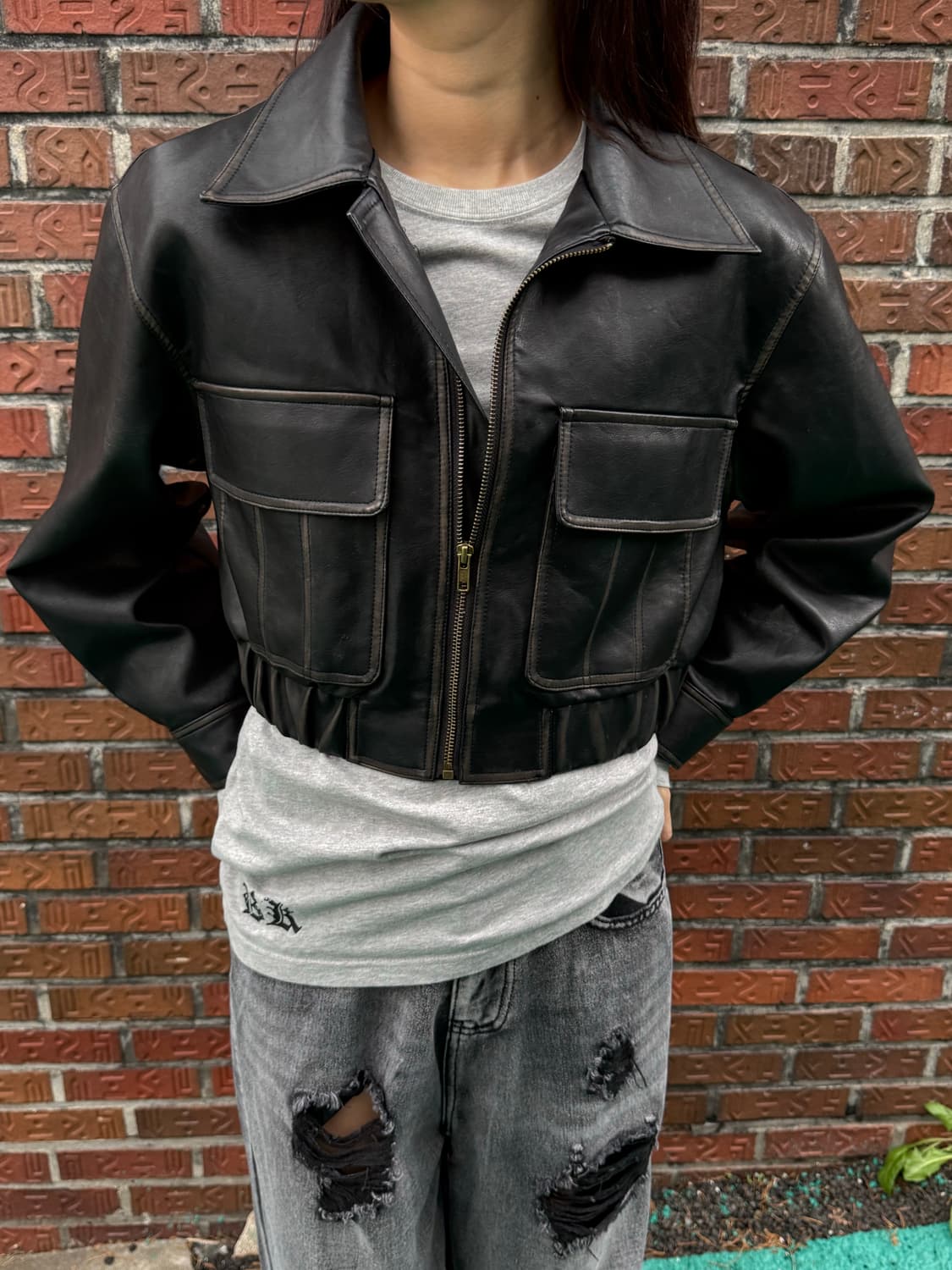 LAFUDGE OUR WOMAN 가죽자켓 상품이미지1