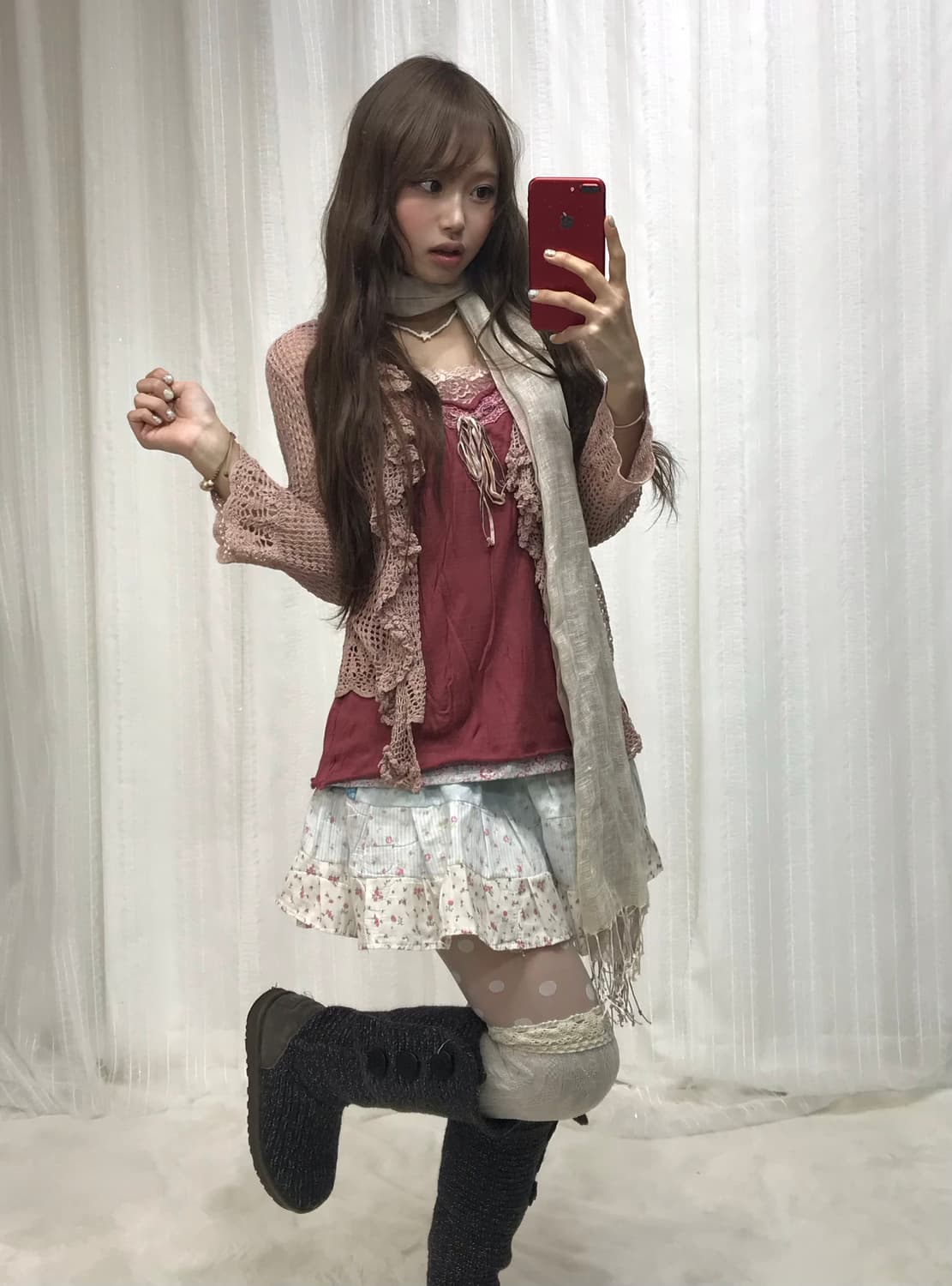 뮤트핑크 잔꽃 패치워크 하구미 페어리 코디세트 상품이미지2