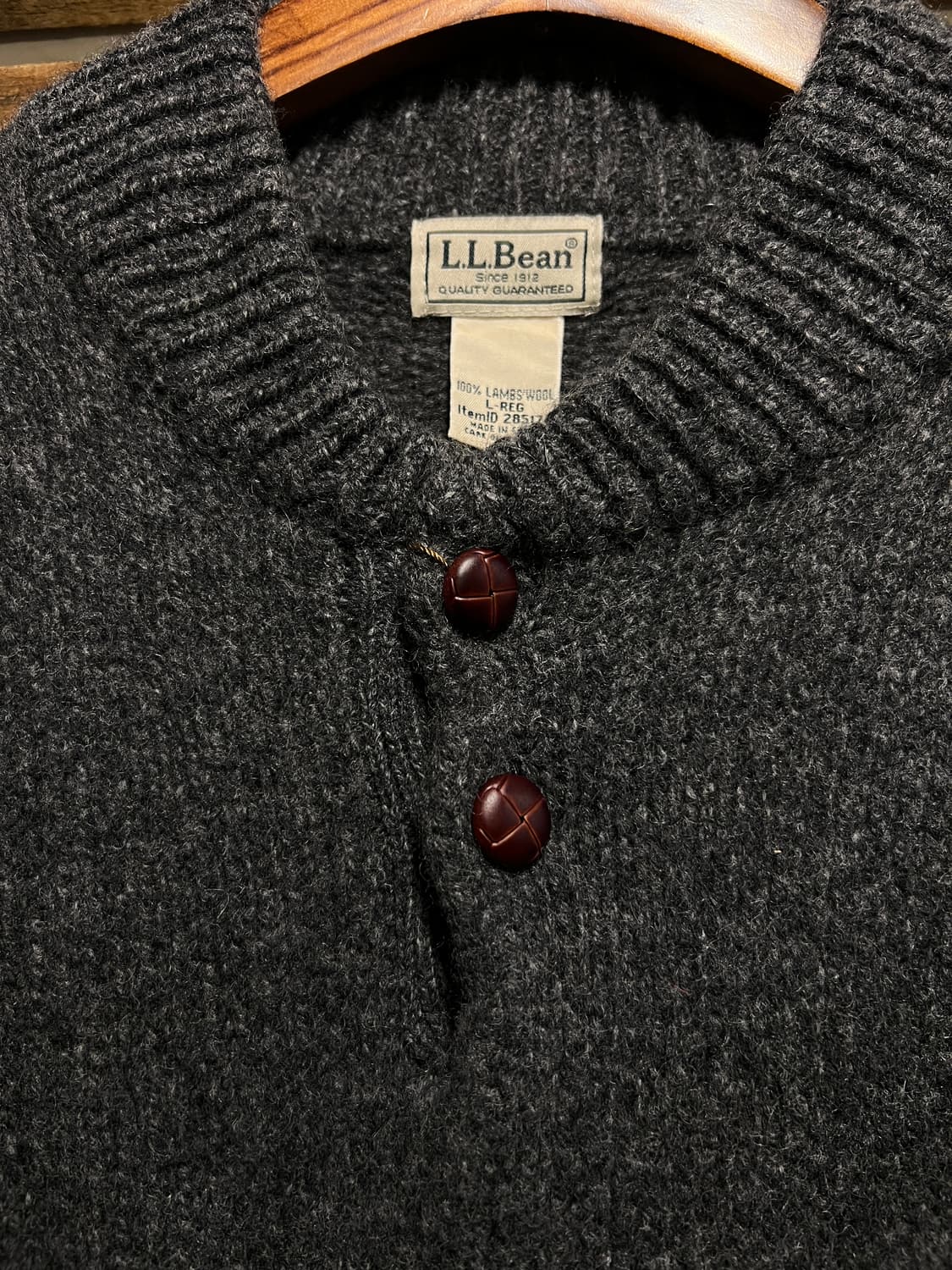 [L]엘엘빈 USA 헨리넥 차콜그레이 램스울 니트 상품이미지3