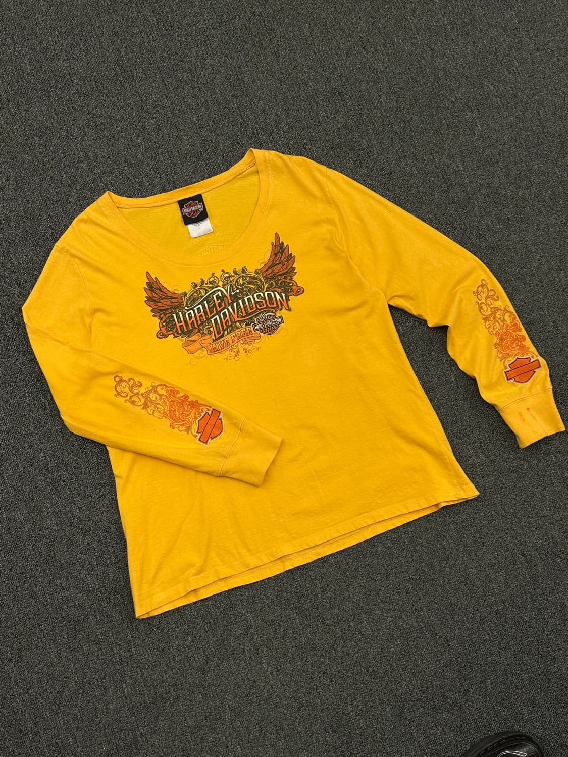 XL)할리데이비슨 빈티지 프린팅 여성 롱슬리브 상품이미지2