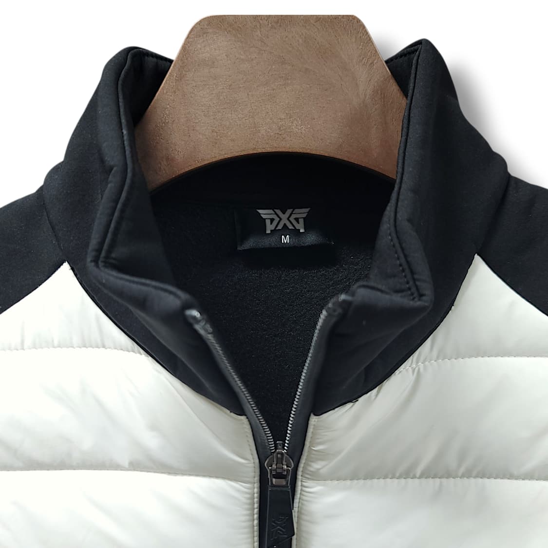 [M] PXG 화이트&블랙 경량기모 하이브리드 반집업 상품이미지9