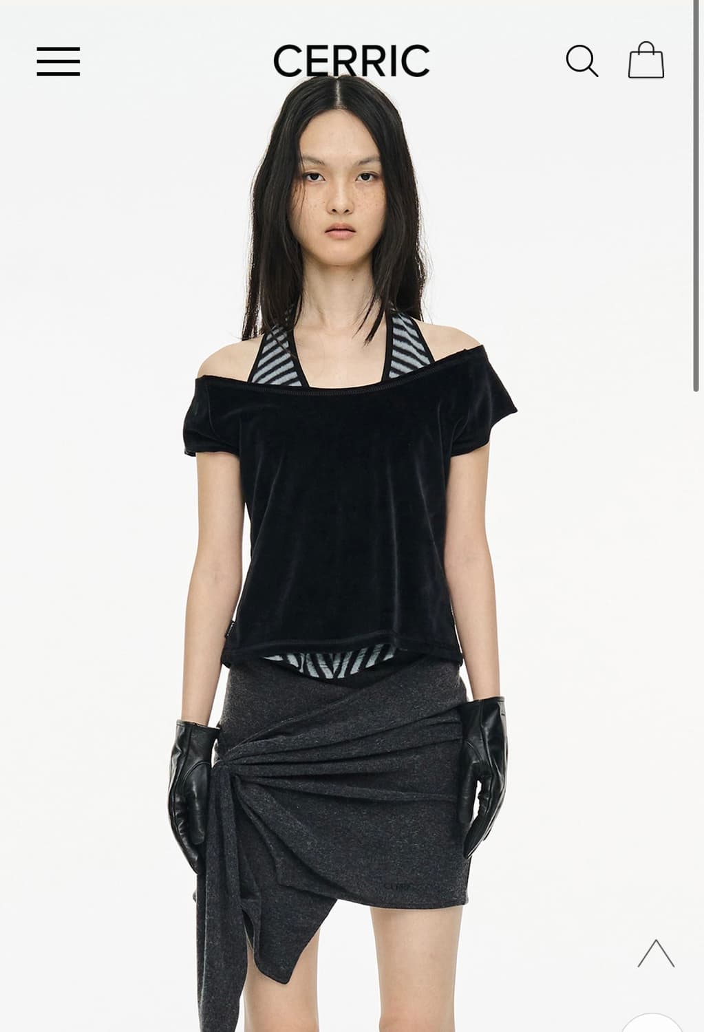 cerric velvet top, black 상품이미지1