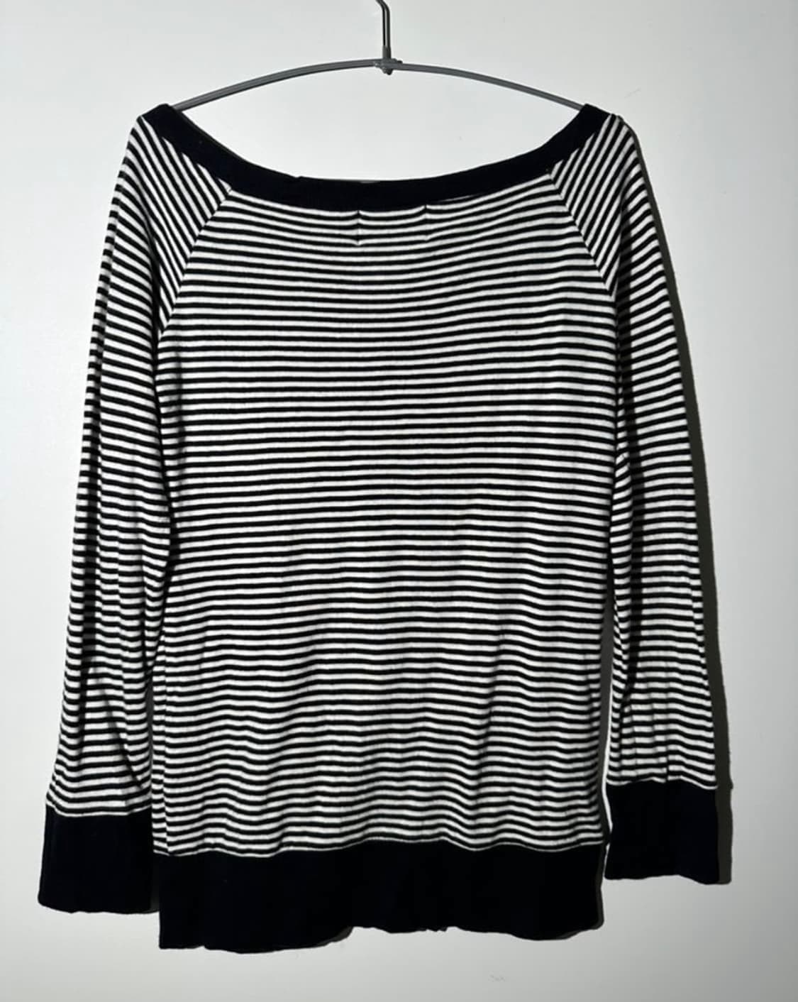 petitretire 스트라이프 롱슬리브 니트 원숄더 오프숄더 빈티지 상품이미지2