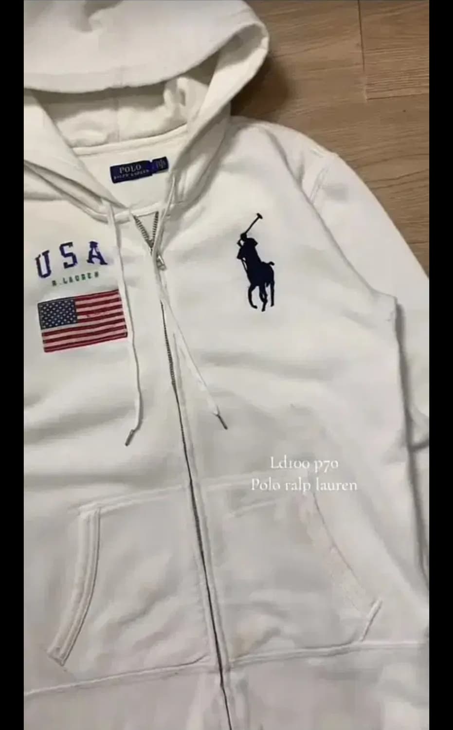 (구함)폴로 빅포니 성조기 후드집업 화이트 S 구해요 상품이미지2