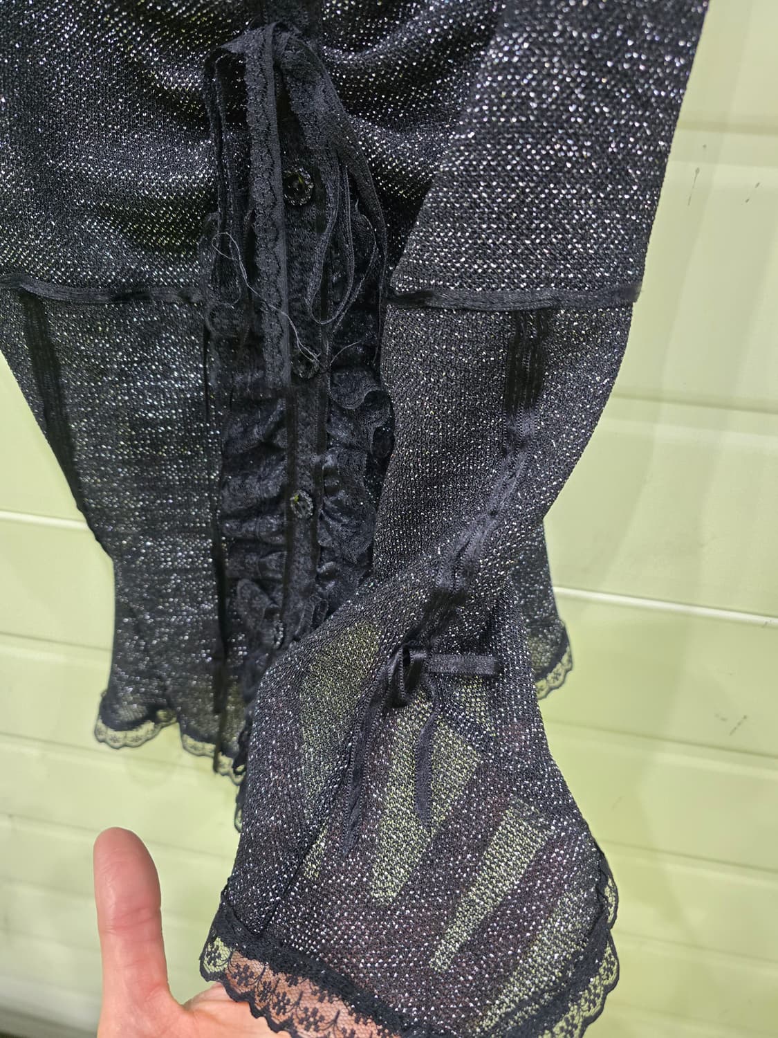 코디 화이트 긴팔 가디건 + 블랙 레이스 뷔스티에 세트 상품이미지7