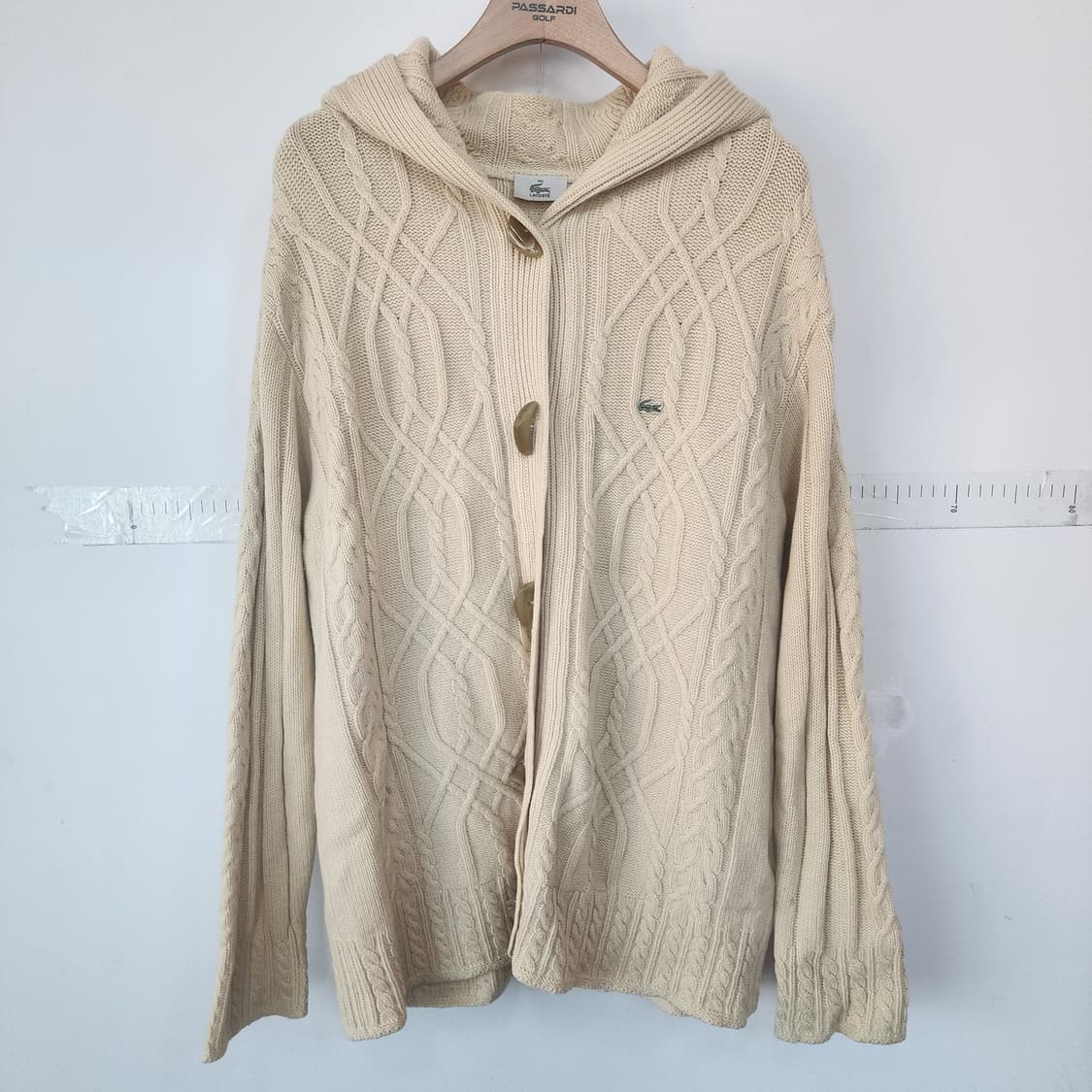 라코스테 케이블 후드 가디건 아이보리 상품이미지1