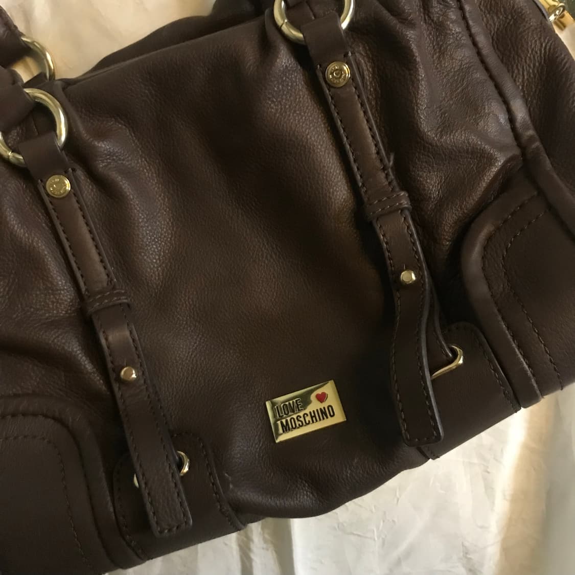 Moschino 러브모스키노 투웨이 브라운 레더 백 상품이미지4