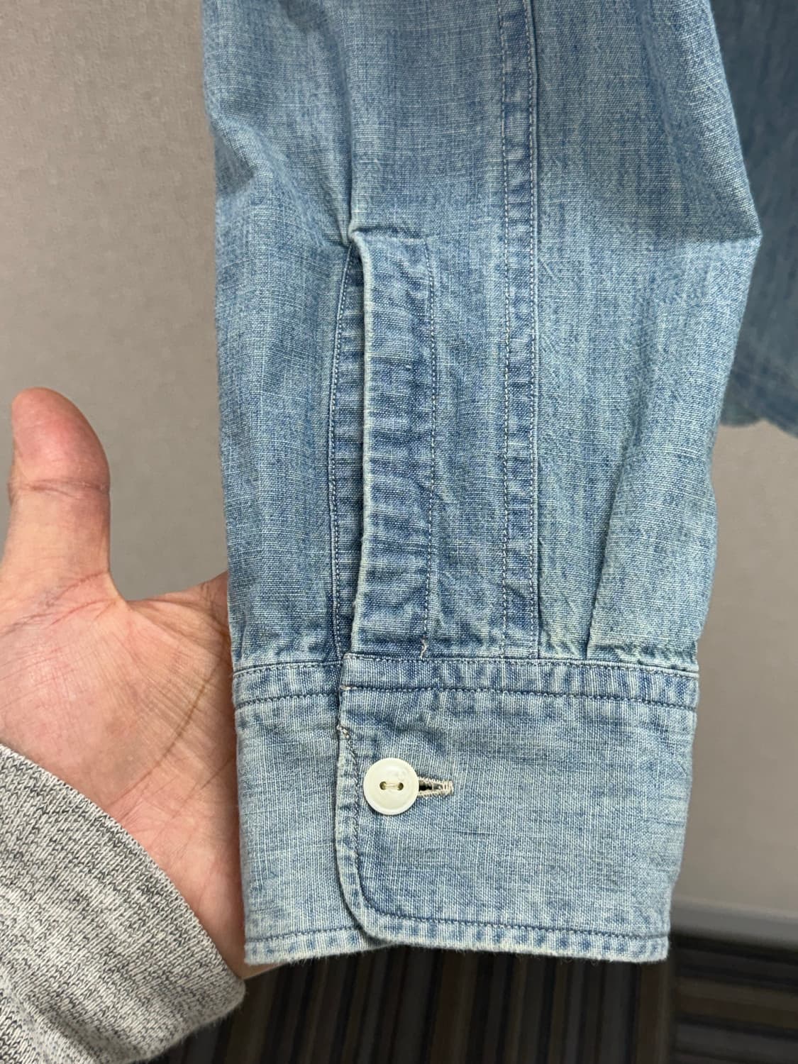 더블알엘 인디고 샴브레이 워크셔츠 / L 상품이미지3