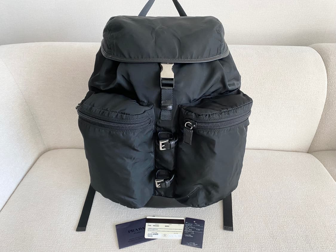 프라다 V163 우산꽃이 백팩 블랙 라지 사이즈 상품이미지2
