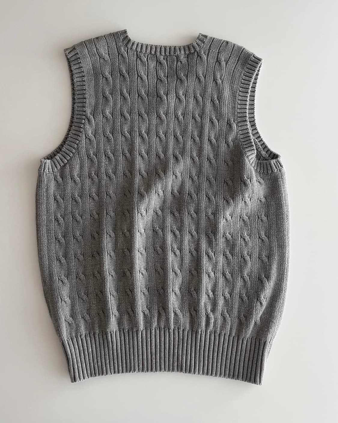 폴로 랄프로렌 그레이 꽈배기 니트 조끼 S 상품이미지5