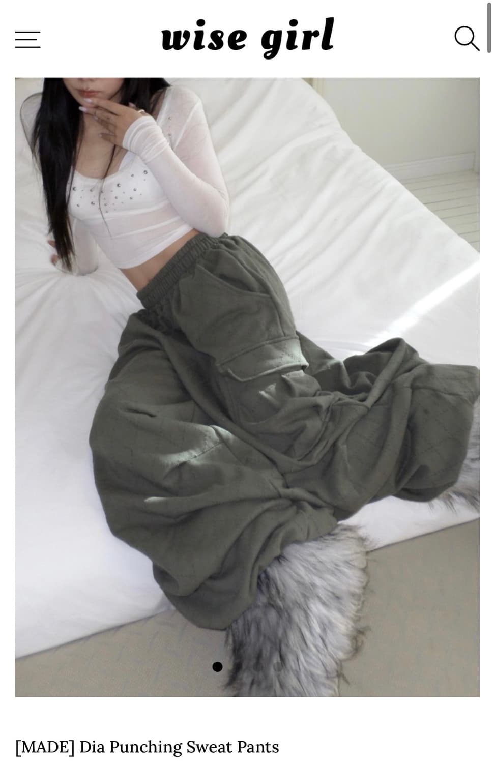 Wise girl) Dia Punching Sweat Pants F 상품이미지1