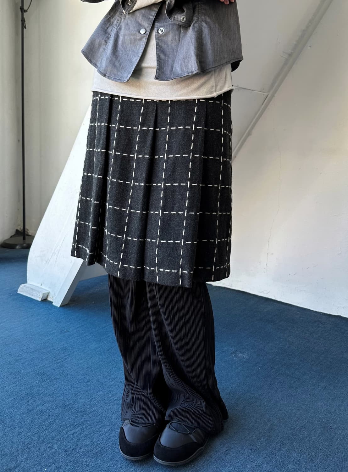 Felted wool stitch design skirt 상품이미지8