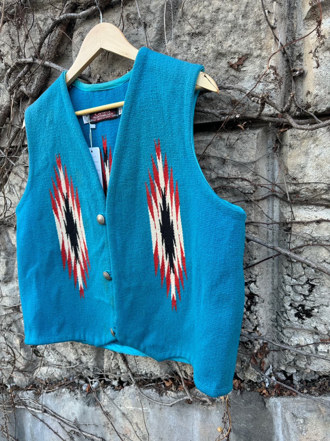 센티넬라 오르테가 핸드 우븐 울 네이티브 무늬 웨스턴 치마요 베스트 조끼 상품이미지3