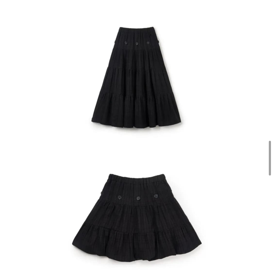 무음 2way 투웨이 버튼 셔링 스커트 상품이미지3