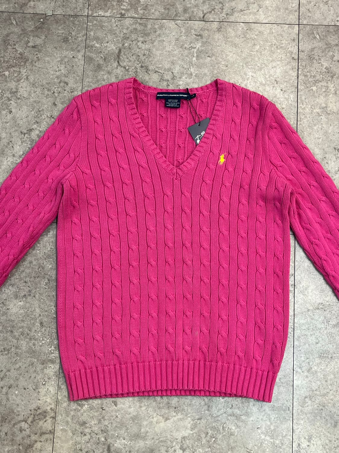 폴로 랄프로렌 꽈배기 브이넥 니트 핑크 L #csz2294 상품이미지6