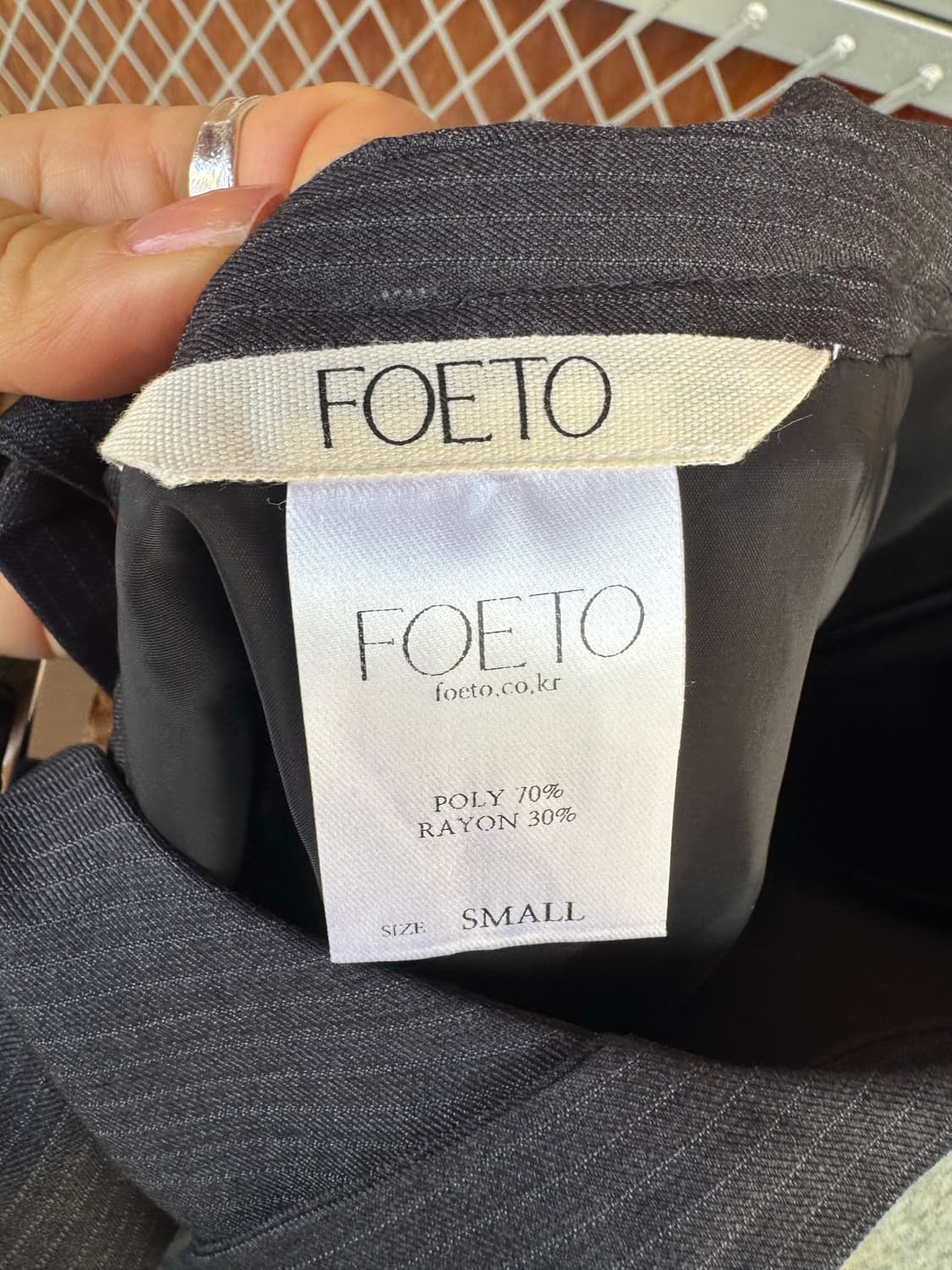 FOETO 포에토 스트라이프 사선 버클 스트랩 러플 롱 스커트 S 상품이미지5