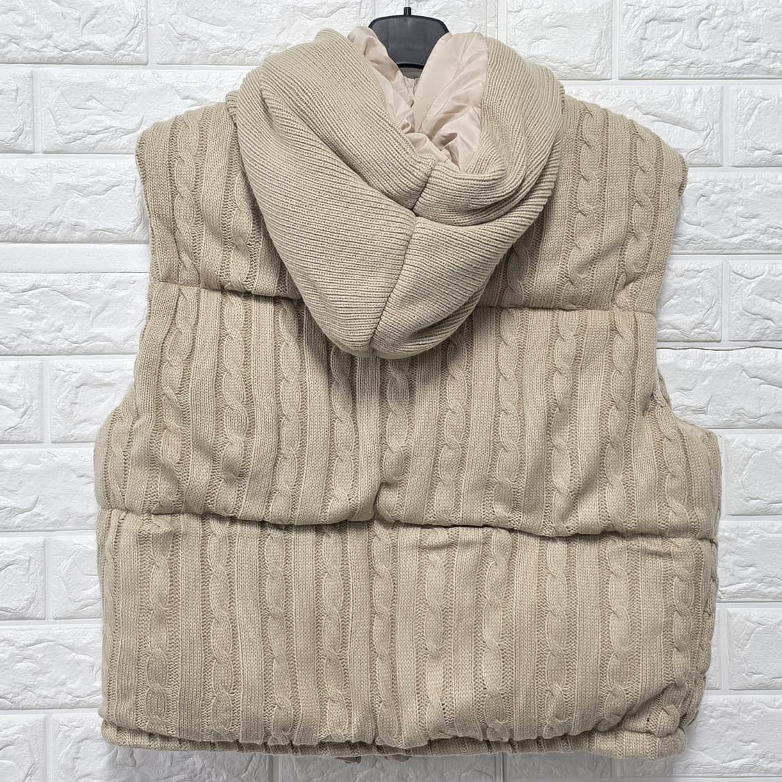 택포// 폴로 랄프로렌 케이블니트 후드 패딩 조끼 L 상품이미지4