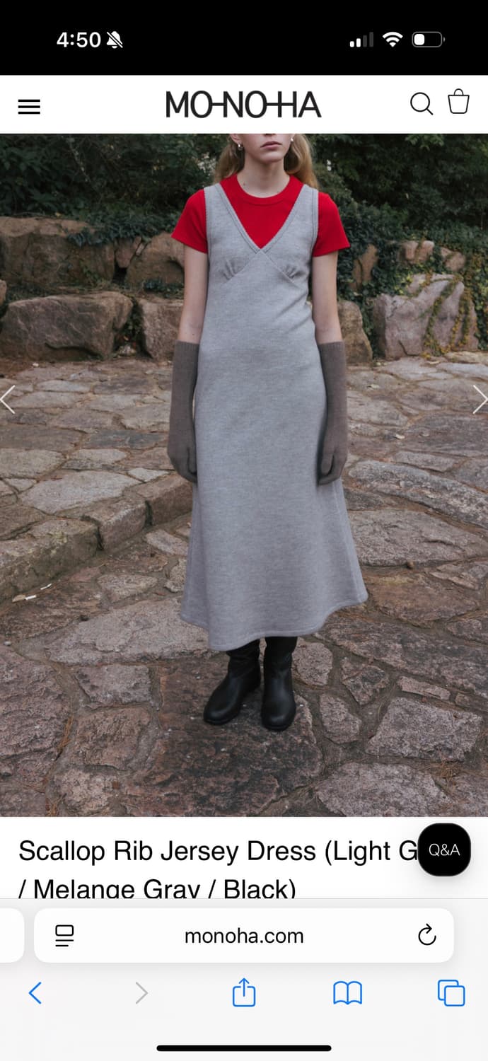 모노하 monoha scallop rib jersey dress  상품이미지1