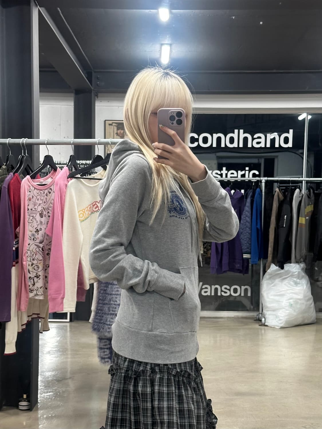 히스테릭 글래머 백로고 후드 집업 상품이미지1