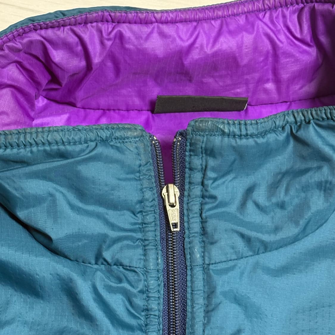 🇺🇸 90s 파타고니아 풀오버 퍼프볼 블루그래스 상품이미지5