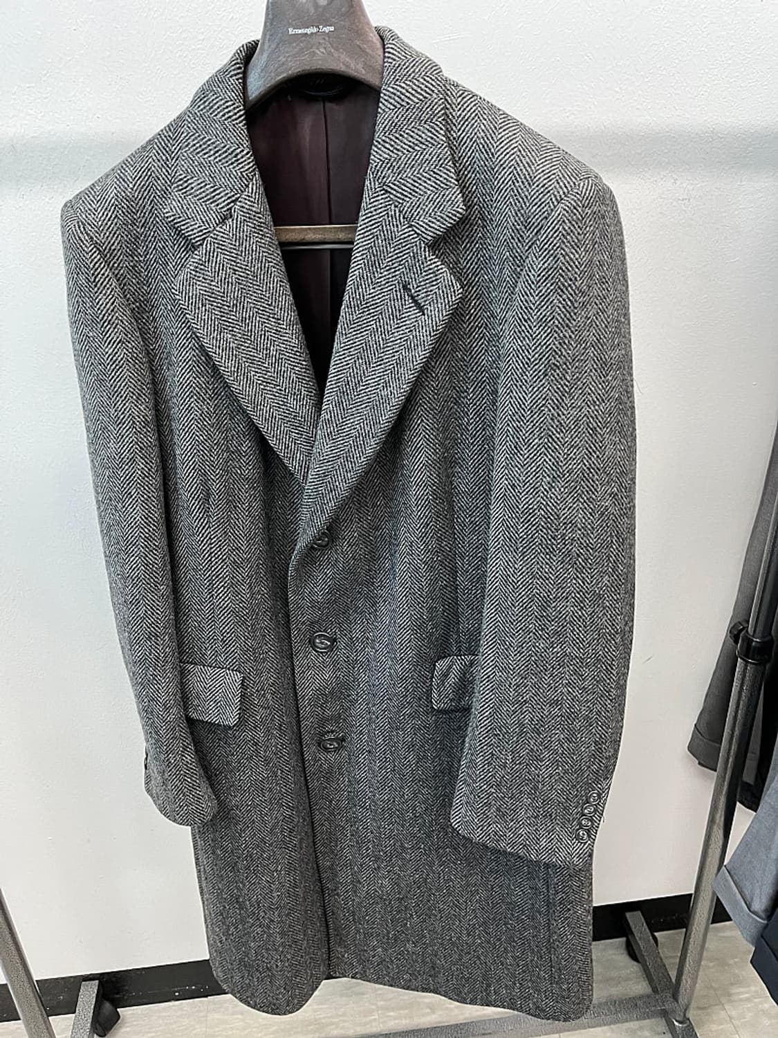 105-110) 크리스탄디올 헤링본 롱코트  상품이미지2