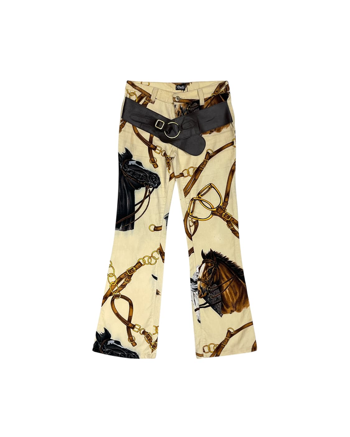 돌체 앤 가바나 레더 벨티드 패턴 부츠컷 팬츠 상품이미지4