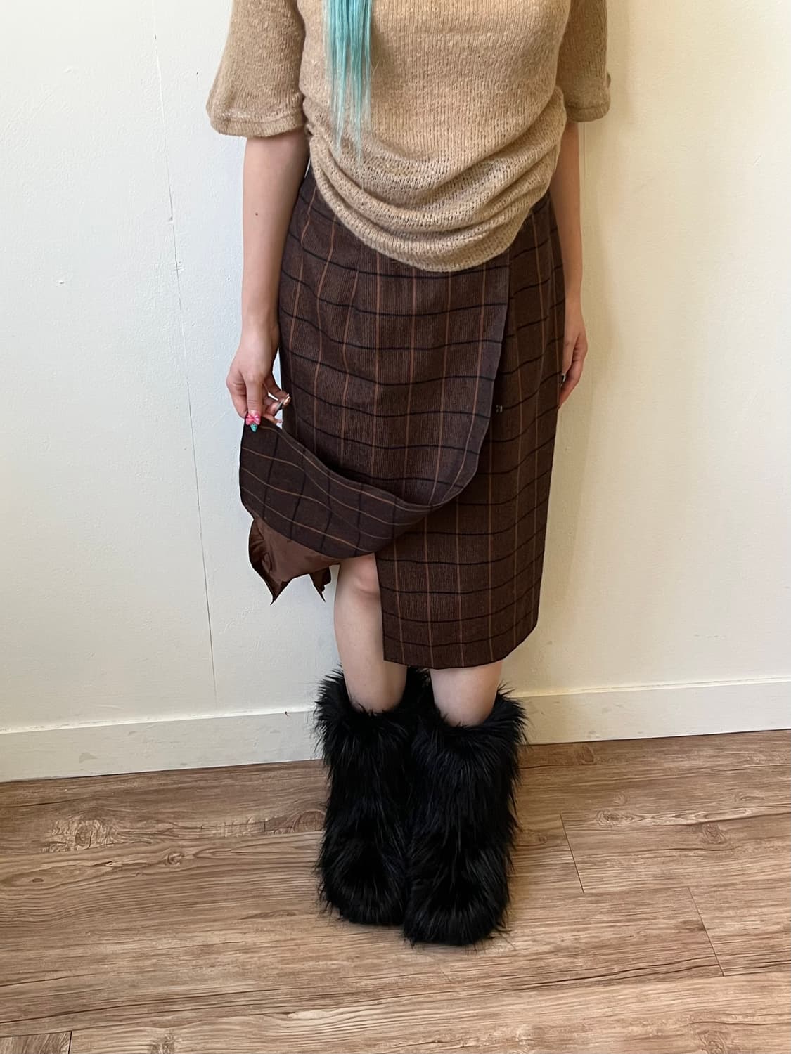 Miss Chloe 더블 체크 스커트 상품이미지5