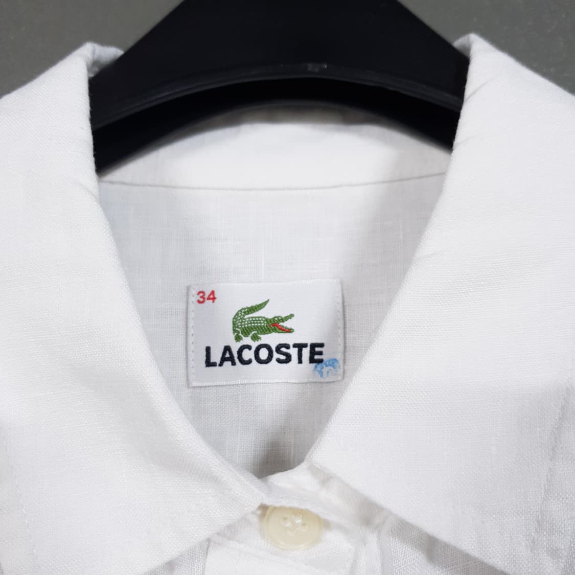 여성 55) 라코스테 크록 웨스턴 투포켓 린넨 셔츠 남방 화이트 (85) 상품이미지4
