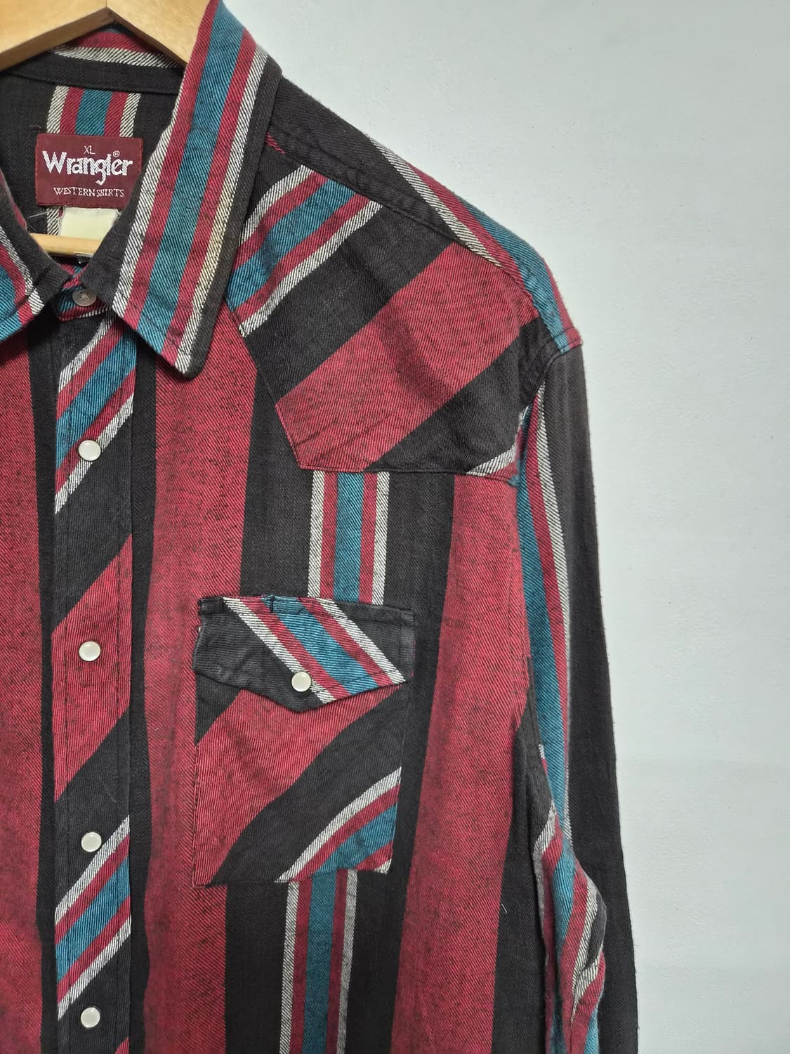 랭글러Wrangler 스트라이프 웨스턴 셔츠 XL사이즈 - S294 상품이미지3